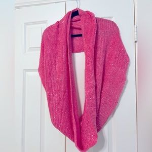 H&M wrap scarf neck warmer, shiny pink